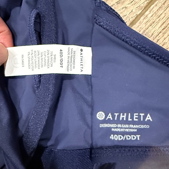 Athleta Square Neck Bra Cup Tankini Top Size 40D/DDT *see size chart Dress Blue - Picture 9 of 9